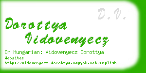dorottya vidovenyecz business card